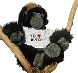  Gorila de peluche (juguete) con Amo Butch en la camiseta (nombre de pila/apellido/apodo)