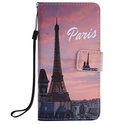 Feeltech HUAWEI P9 Lite Hülle PU-Leder und Brieftasche Bunte Muster Fall mit Magnetverschluss, Hybrid-Kickstand mit Stand-Funktion, schlagen Sie schützende weiche TPU Stoßstangenabdeckung und Kreditkartenhalter für HUAWEI P9 Lite Handgelenk Bügel-Buch-Art-Geldbeutel-Tasche mit 2 In 1 Berühren Sie Stift – Turm - 2
