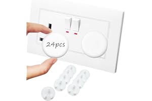 UUNEYX 24 Pack Plug Socket Covers UK,Child Baby Safety Plug Socket Covers for Sockets UK Socket Protectors (White)