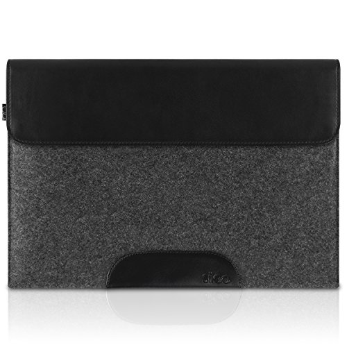 SILEO® 13-13,3 Zoll Premium Laptophülle ARTHUR für Macbook Pro Air Dell XPS uvm. - Echtes Filz mit lebenslanger Garantie - Sleeve Case Hülle in Anthrazit & Schwarz
