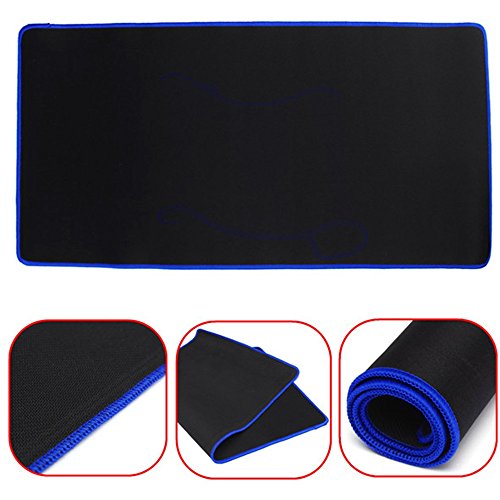 Vococal® Tragbare Kautschuk Verlängert Spiele Große Tastatur Mauspads, Schwarz + Blauer Rand - 3