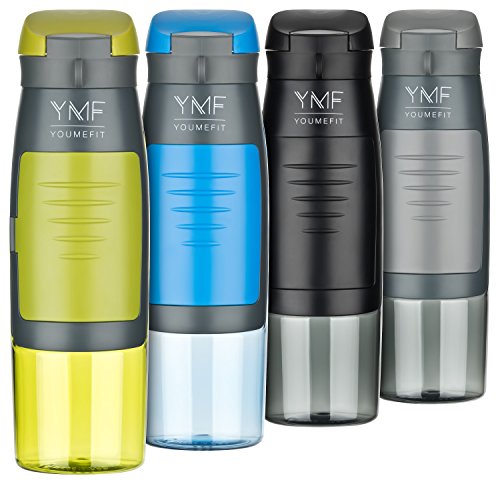 Wasserflasche Sport mit Fach für Geld, Schlüssel / praktische Flasche für Fitness, Training, Gym, Outdoor, Schule, Freizeit / Trinkflasche – BPA frei, auslaufsicher / sports water bottle – 750ml - 6