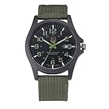 IG-Invictus Mens Date Edelstahl Military Sport Analog Quarz Armee Armbanduhr GN XINEW Leinwand Kalender Uhr Grün