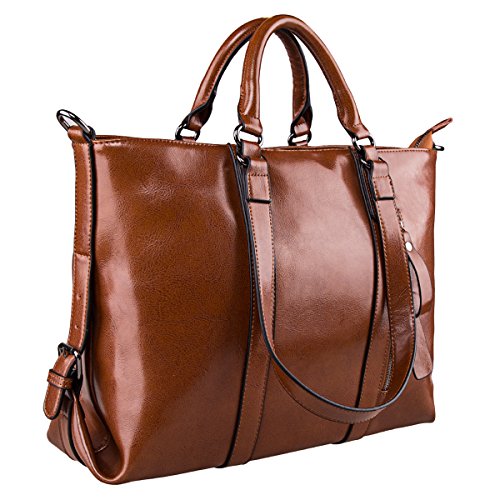 S-ZONE Frauen 3-Weg-Tragen Echtes Leder Tasche Handtasche Schultertasche - 2