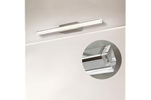 DILUMEN Aplique Baño Luz de Espejo 40cm, Acero Inoxidable, Cristal Acrilico, Blanco Natural 4000k, 9w 1100lm Lámpara LED de Espejo, IP44 Impermeable (40cm-4000k)