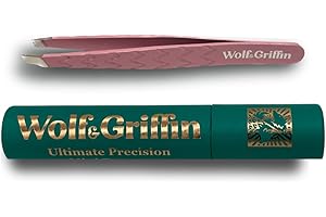 Wolf & Griffin Mini Tweezer | Professional Eyebrow Tweezers for Men & Women | Perfect for Facial Hair Removal | Stainless Steel