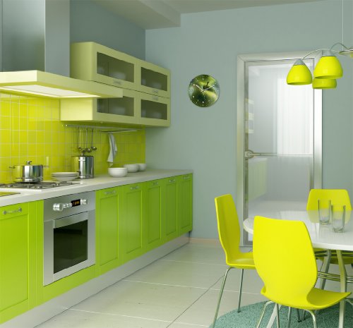 Wanduhr mit Motiv – Apfel – aus Echt-Glas | runde Küchen-Uhr | große Uhr modern - 3