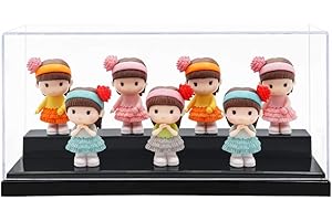 Tingacraft Vitrine Acrylique (19,5 x 8,5 x 8,5 cm) Petite Boîte pour Mini Collection Figurines, Noir