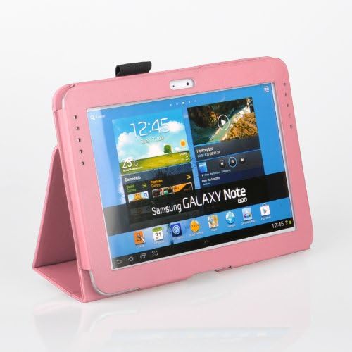 ElecShield Case for Samsung Galaxy Note 10.1 / N8000 / N8010 Tablet 2012 Luxury Leather Stand Case &amp; Free Screen Protector (Light Pink)