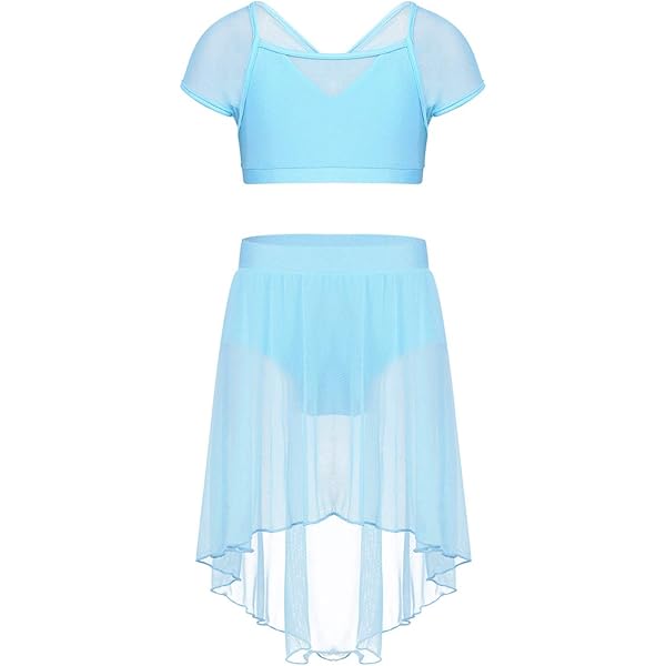 IEFIEL Enfant Fille Justaucorps Gymnastique Avec Jupe Tutu Léotard De