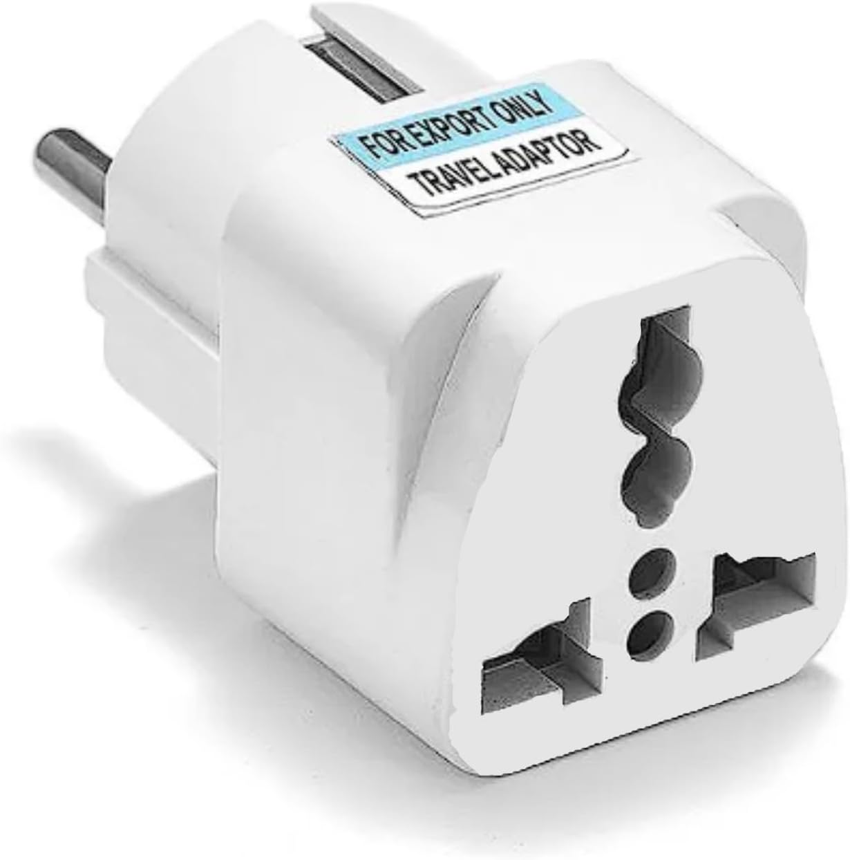 Adaptador de Enchufe Universal a Europa Tipo C/F, Compatible con UK, EE.UU., Australia y China, Adaptador de Viaje Compacto para España y UE, Blanco