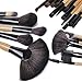 TopSuper 32PCs Professional Makeup Brushes Set Synthetic Kakubi Cosmetic Foundation Blending Blush Eyeliner Face Powder Mac Makeup Brush Kit with Leather Traverl Pouch Bag Case