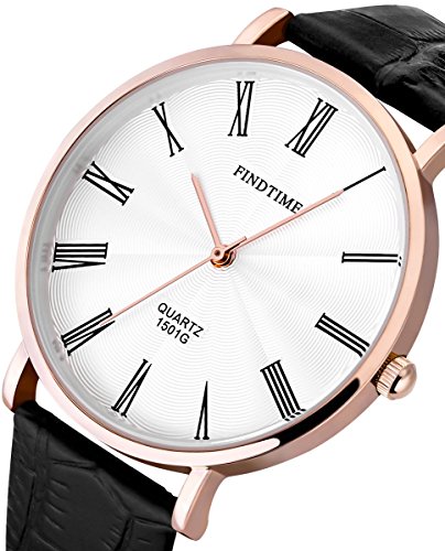 Findtime Herrenuhr Rosegold Klassische Elegant Leder Armbanduhren Ultra dnner Analog Quarzuhr Findtime Herrenuhr Rosegold Klassische Elegant Leder Armbanduhren Ultra dnner Analog Quarzuhr