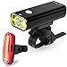 Produktbild LED FahrradLicht, FisherMo Super Hell USB Wiederaufladbare Fahrradlampen Set, IPX4 Wasserdicht Fahrrad Rücklicht Frontlicht mit Einzigartig Halter für Alle Fahrräder Radfahren