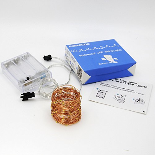 Morecoo Led Lichterkette Batteriehalter, 9.8ft/3M 60er Lichterkette für Neujahr Dekoration, Festlich, Hochzeiten, Geburtstag, party usw.. (warm weiß) - 7