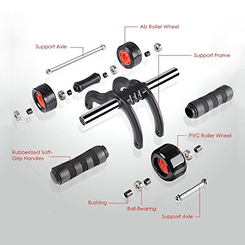 Amzdeal Bauchtrainer Ab Roller Ab Wheel Oberkörpertraining für Bauch, Rücken und Schultermuskulatur - 3