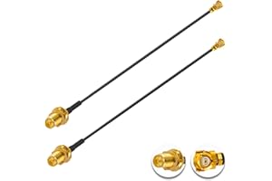 Vecys 2 Pezzi U.F.L1 a RP-SMA Donna Cavo Coassiale a Bassa Perdita 6" /15CM U.F.L1 1.37 mm Cavo Coassiale Pigtail per Router Wireless Mini PCIE Schede di rete PCI Wi-Fi WAN Ripetitore