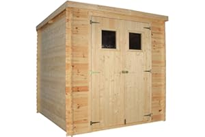 Gardiun Caseta de Madera Sergei - 4,16 m² 204x204x189/200 cm Madera Machihembrada y Cubierta Asfáltica