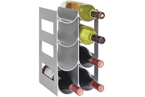 ‎MDESIGN mDesign Practical Wine and Bottle Rack - Plastic Wine Rack for up to 8 Bottles - Freestanding Rack for Wine Bottles or Other Drinks - Grey