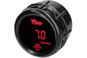 MOCNT Auto Öldruckanzeige 2" 52mm Öldruckmesser Anzeige Bar Öldrucktester Anzeige Rot Licht Digitalanzeige Öldruck Messgerät Oil Press Gauge Rauch Len Universal mit Sensor