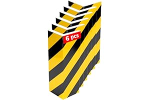 NOOGUI - Mousse Protection Garage - Protection Colonnes et Murs - Mousse Haute Densité 2 cm - Adhésif Réfléchissant Jaune et Noir - 40x15x2 cm - Antichoc Parking Voiture Intérieur - 6 Pièces