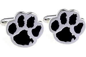 HONEY BEAR Schwarz Herren Manschettenknöpfe Cufflinks Bärentatze Manschettenknopf Edelstahl 1 Paar,MEHRWEG