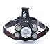 Produktbild 12shage 35000LM 5x CREE XM-L T6 LED-Scheinwerfer Scheinwerfer Taschenlampe-Kopf-Licht-Lampe 18650