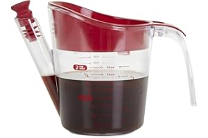 apollo THE HOUSEWARES BRAND 500ml Plastic Acrylic Gravy Fat Separator and Measuring Jug, White, 8991