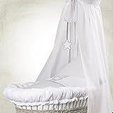 Belily Stubenwagenset, Stubenwagen Set, Stubenwagen Zubehör, Bettwäsche Set mit Himmel und Nestchen, Ausstattung für: Korbwiege, Wiege, Korbwagen, Stubenwagen (Teddy Teds)