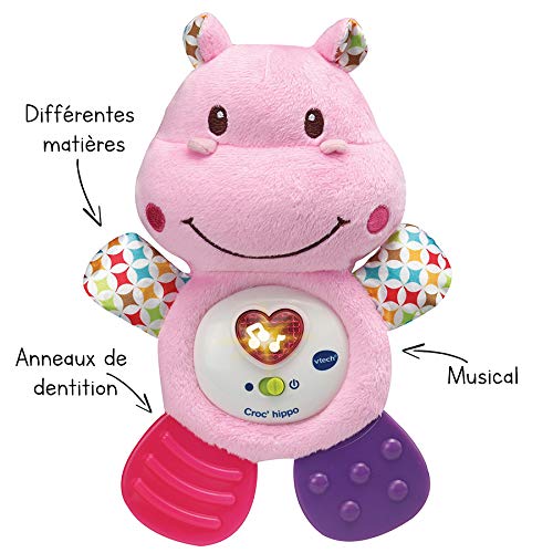 VTech- Croc' Hippo Rose Baby Jouet Premier Age, HOCHET, 80-502555 – Image 3