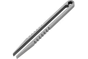 Alomejor EDC Titanium mini pęseta z precyzyjnymi ząbkowanymi końcówkami, do kuchni ogrodowej, wewnątrz i na zewnątrz