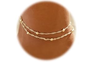 AstraGlam 18K Gold Plated Anklet for Women, Waterproof and Hypoallergenic, Lightweight and Dainty Design, Stylish Gold Jewellery Gift for Her, Elegant and Timeless