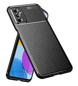 Golden Sand for Samsung Galaxy M52 5G Back Cover Drop Tested Shock Proof Slim Armor Aramid Carbon Fibre Rugged TPU Case for Samsung Galaxy M52 5G, Blazing Black