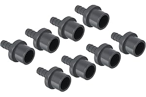 PATIKIL UPVC Riduttore Tubo Raccordo Diametro Esterno di 20mm Spinato da 9mm, 8pz Dritto Giunto Adattatore Connettore, Grigio