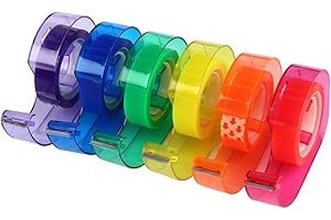 Eagle Rainbow Tape Dispenser di nastri colorati inclusi, per arte, casa, scuola e ufficio, confezione da 6