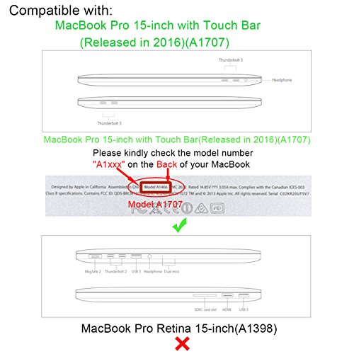 WALNEW 15 MacBook Pro 15 Zoll, Veröffentlicht in 2016, Schutzhülle, Hülle, Case, Cover, mit Zwei-Taschen-Design mit Geschütztem Inneren und Externem Mousepad,Roségold - 2