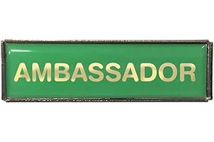 Capricornone Ambassador Rectangle Polydome Budget Badge (Silver Finish)