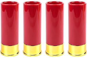 Sarini 4 Vasos, Vasos de Tequila con diseño de Estuche Tipo Cartucho, Mini Vasos de plástico para Whisky, Ron y licores, Fiestas, Festivales y Sets de Regalo