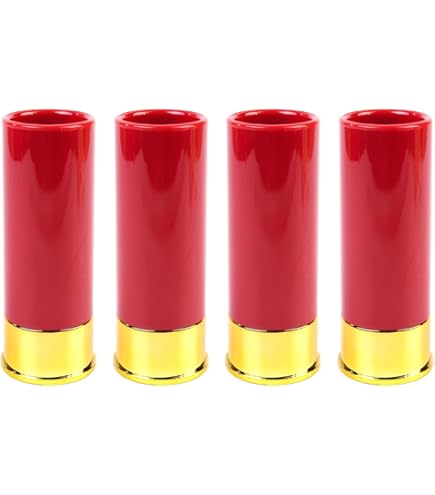 4 Bicchierini Da Shot In Vetro Rosso - Capacità 12 Ml, Monouso O Riutilizzabili, Per Feste E Cocktail