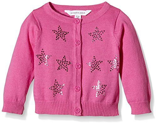 Pumpkin Patch Baby-Girls Sofia Sequin Cardigan, Pink Flambe, 3-6 Months