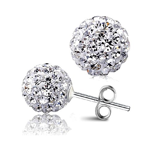 CJbrother - Pendientes de plata de ley 925 con cristales