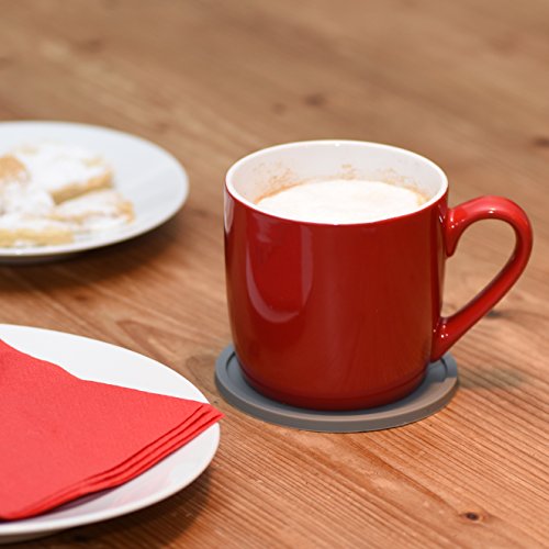 Coastee Silikon-Untersetzer – 8 Stück, grau, Glasuntersetzer-Set für Bar, Wohnzimmer, Küche - 7