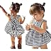 Koly 1Set Baby Girls Clothes Summer Infant Outfit Stripe Backless Dress+ shorts (9M)