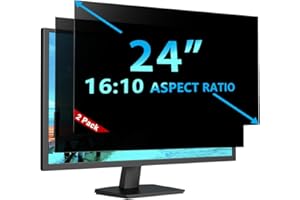 STARY 2 Pack Computer Privacy Screen 24 Inch for 16:10 Widescreen Monitor, Removable Anti Glare Blue Light UV-Blocking Screen Protector for Computer Monitor, Anti Spy Scratch 24 Inch Protector Film