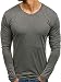 Produktbild Swallowuk Männer Langarmshirt Casual Slim Fit V-Ausschnitt Hemd Bluse Sports T-Shirt Pullover Sweatshirts Streetwear Tops (L, Dunkelgrau)