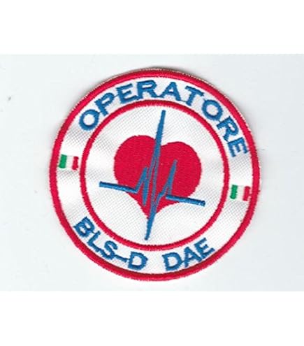 PATCH RICAMO TOPPA - CROCE ESCULAPIO - diametro 20 cm - da cucire a