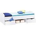 AVANTI TRENDSTORE Letto Singolo In Metallo Rea - Nero, Struttura Robustissima, Misure 198x95,5x94 Cm (Posto Letto 90x190 Cm)