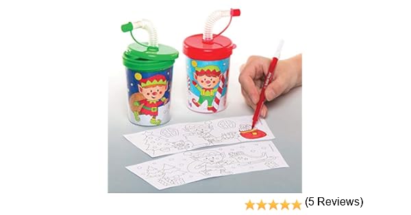 Lavoretti Di Natale Con Cannucce.Baker Ross Bicchieri Natalizi Con Elfo Da Colorare Con Cannuccia Pieghevole Pacco Da 3 Lavoretti Decorativi Di Natale Per Bambini Amazon It Giochi E Giocattoli