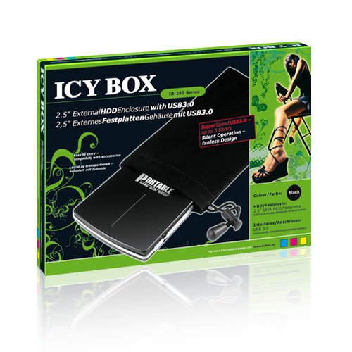 ICY BOX IB-250StU3 BH Externes Gehäuse für 2,5″ HDD/SSD (Bauhöhe bis 12,5 mm) mit USB 3.0, SATA III, UASP und Aluminium-Gehäuse schwarz - 5