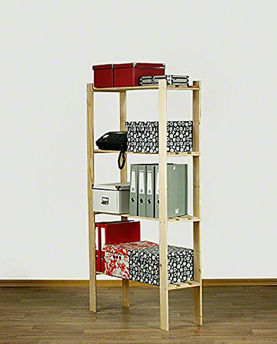 Holzregal 4 Böden 150x75x28 Kellerregal Lagerregal Bücherregal B-34 - 4
